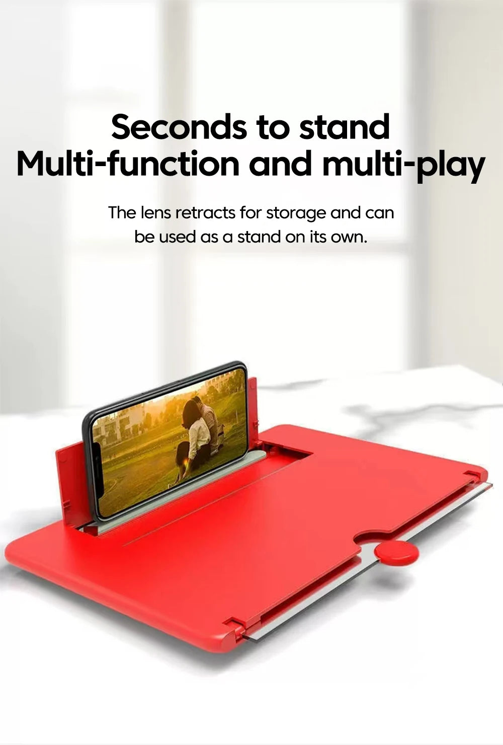12/10Inch Cell Phone Screen Amplifier Mobile Phone Holder Mobile Phone HD Portable Phone Screen Video Magnifier Stand Bracket