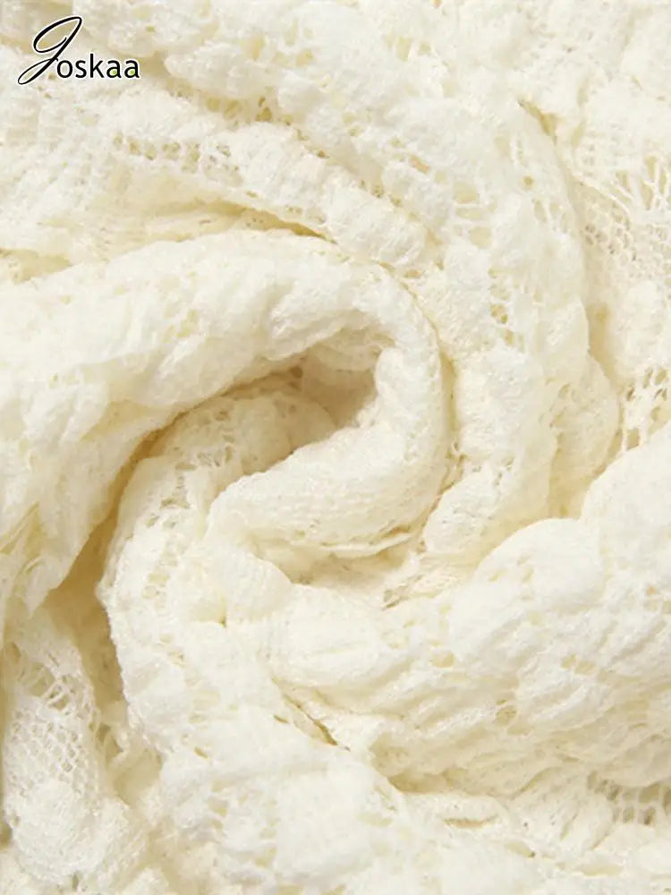 Joskaa Sexy Tierred Women 2 Piece Set Apricot Ruffles Tank Top and Shorts Skirts Matched Midnight Party Club Outfits Summer 2024