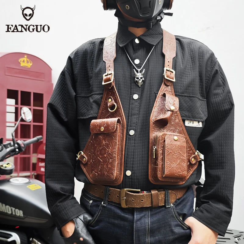 Genuine Leather Anti-Theft Underarm Shoulder Bag Armpit Tactically Bag For Men Shoulder Holsters Storage Pack