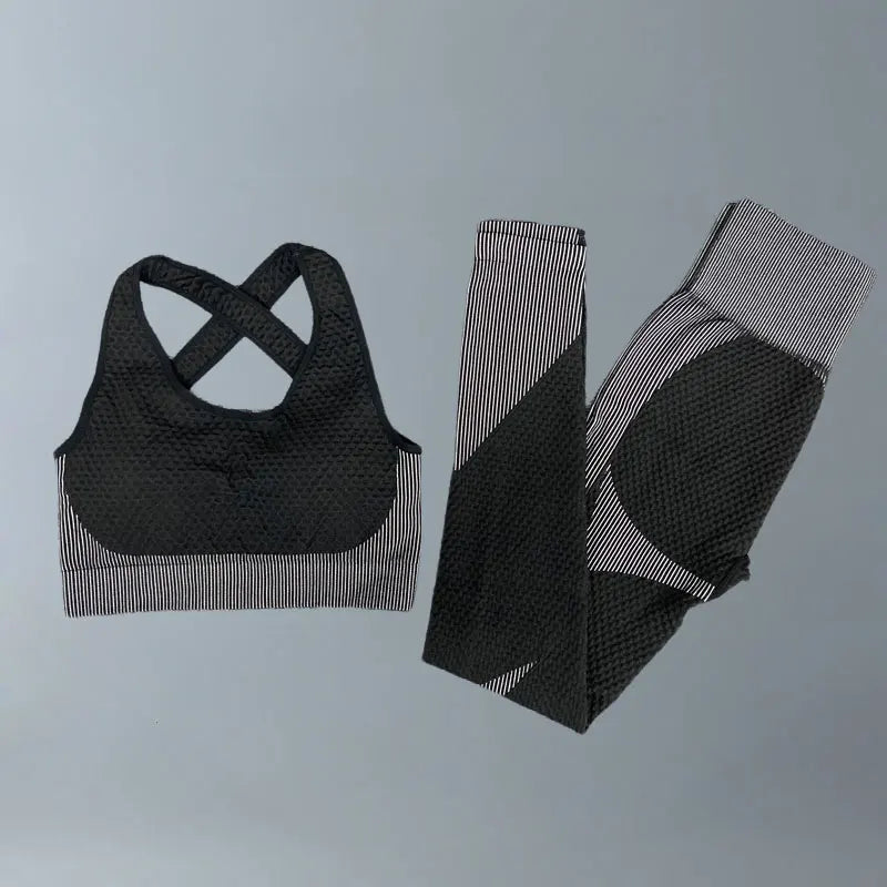 Yoga Suits Women Fitness Wear Gym Set Sports Outfits Training Exercise Workout Pants Long Sleeve Crop Top Bra Womens Tracksuits