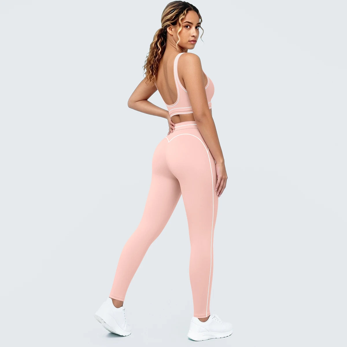 Women Fitness Yoga Sports Set Sexy Beautiful Back Yoga Bra Workout Top Summer Running Sports Bra High Waisted Push Up Yoga Pants