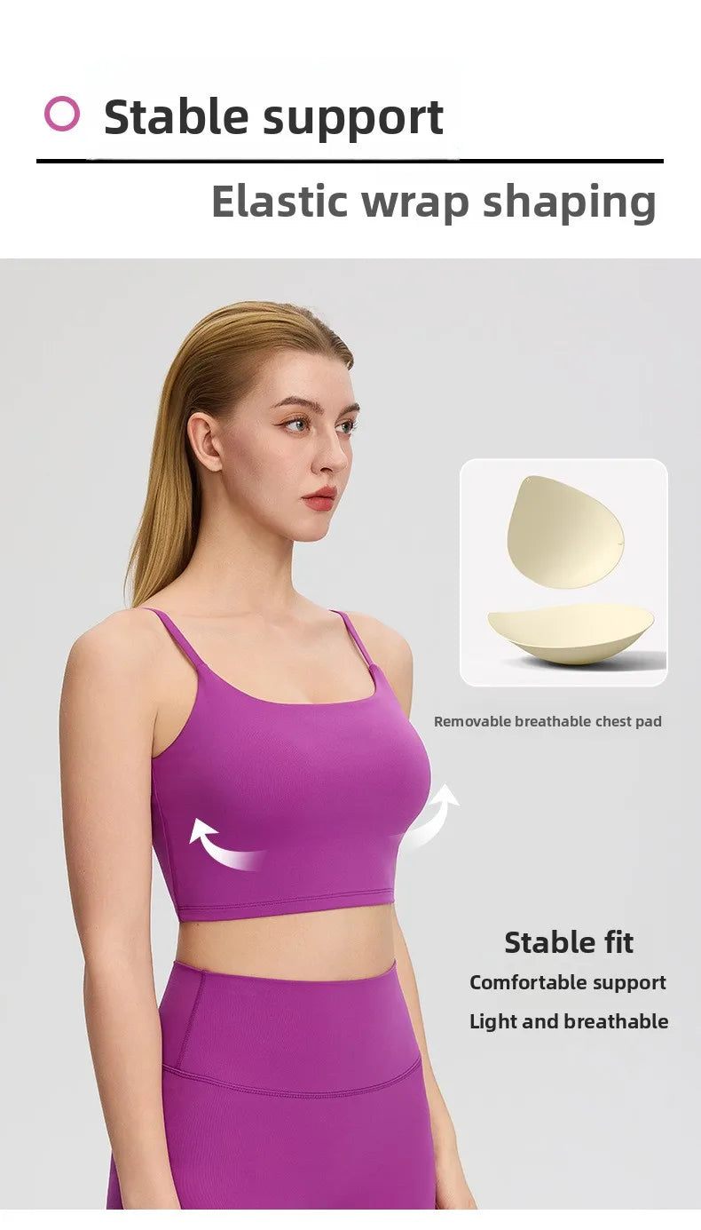 Yoga clothes, running suit, women's chest cushion vest, hip lifting high waist yoga shorts, quick drying breathable fitness suit