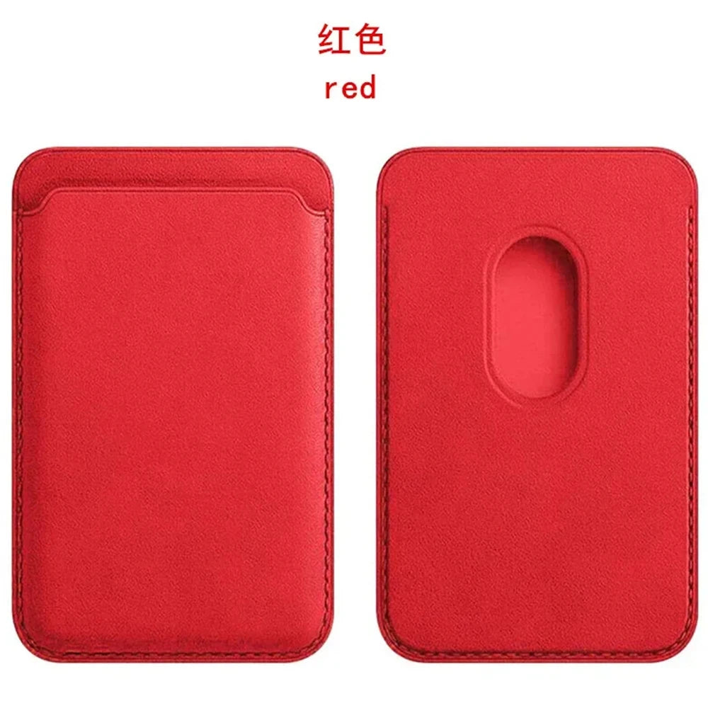 Offical Magnetic Finewoven Card Holder Leather Wallet For iPhone 18 17 16 15 14 13 Pro Max Samsung S26 S25 S24 Ultra Plus Cover