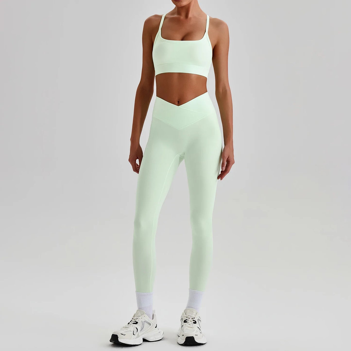 Women's Yoga Sets High Waist Tummy Control Leggings Push Up Sportswear Gym Workout Outfits Sports Fitness Clothes Hot Sale New