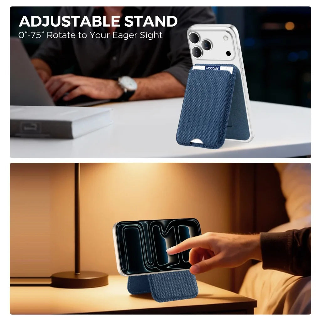 For Magsafe Magnetic Detachable Wallet with Adjustable Stand Card & ID Holder for iPhone 17 Pro Max Air For Samsung S26 Ultra