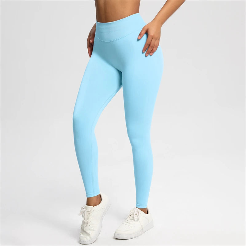 Bum Shaping Leggings Women Seamless Sports Yoga Pants Low Ribbed Band Gym clothes Fitness Workout Scrunch Butt Tight