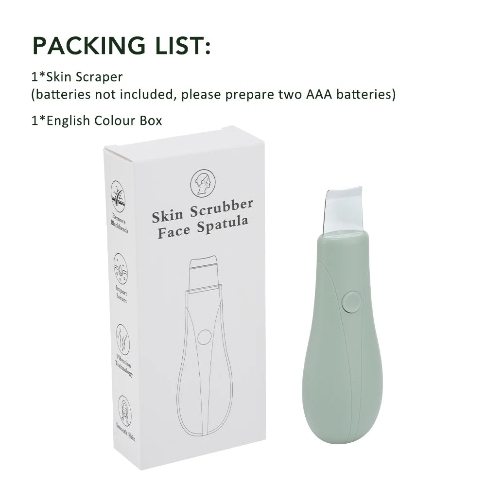 Skin Scrubber High Frequency Vibration Deep Clean Facial Tool Blackhead Pore Remover Face Shovel Beauty Care Exfoliator Device