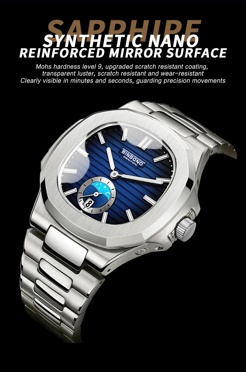 BINBOND New Casual Business Clock Men Luxury Quartz Watch Luminous Waterproof Date Fashion Quartz Wrist watches Relógio Homem