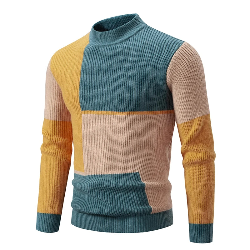 15 Colors Autumn and Winter New Men's Warm Sweater Knitted with Sheep Fleece Sweaters Fashion Pullover Men