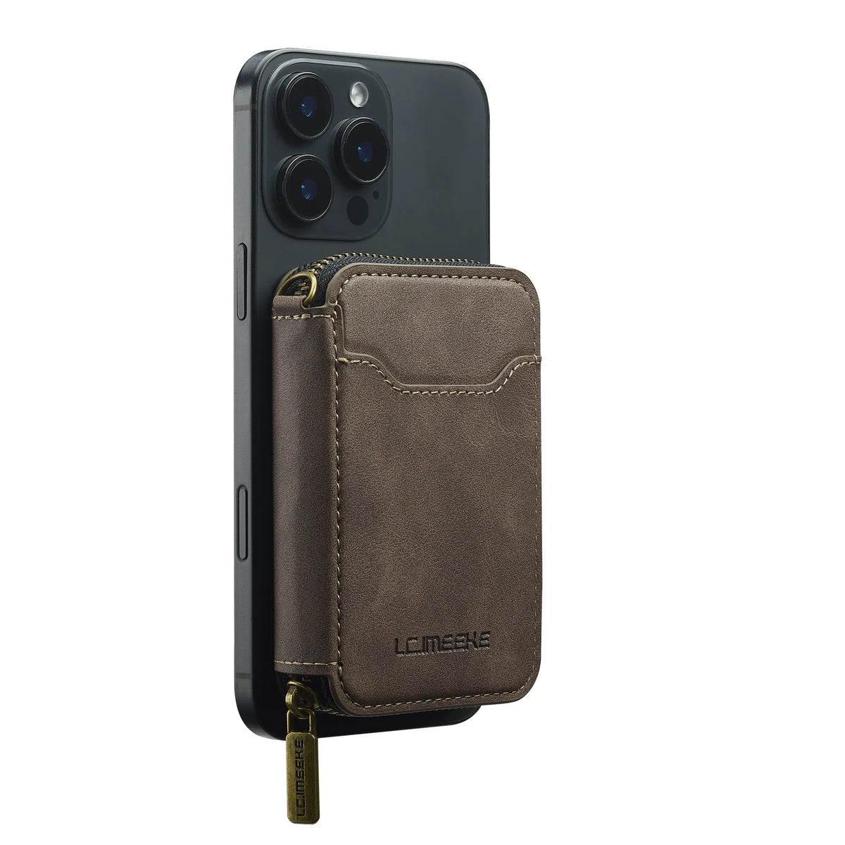 Magnetic Attraction Zipper Leather Card Slot Wallet for iPhone 17 Samsung Galaxy Google Xiaomi Phone MagSafe Magnetic Phone Bag