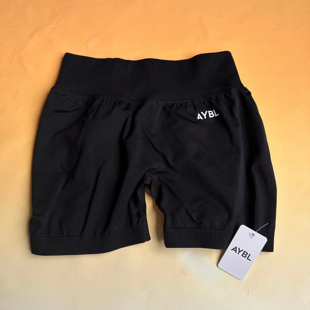Brand Women's Sports & Yoga Set: Seamless Compression Shorts and Yoga Bra—Moisture-Wicking, Non-Slip, and Secure.