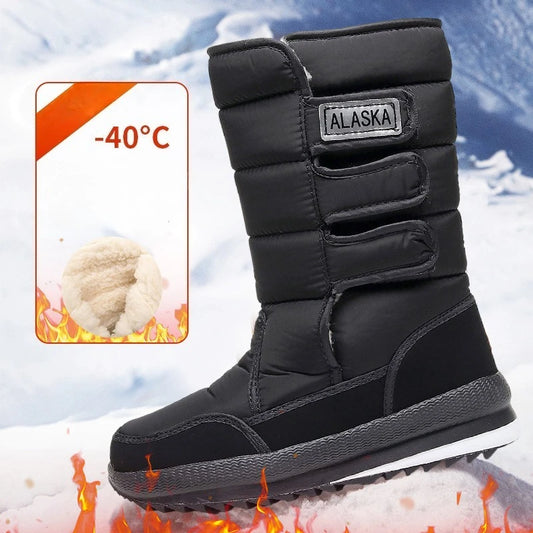 Men's winter new snow boots with plush, thickened anti slip, thick soled boots, high top boots, men's warm midsole snow shoes25