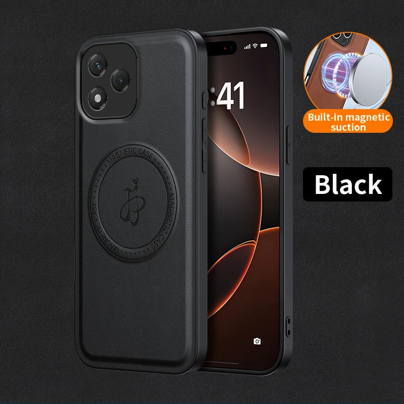 PU Leather Wireless Charging Magnetic Case for Honor 400 Lite 400 Pro 5G Protective Cover Hard Back Shell Coque