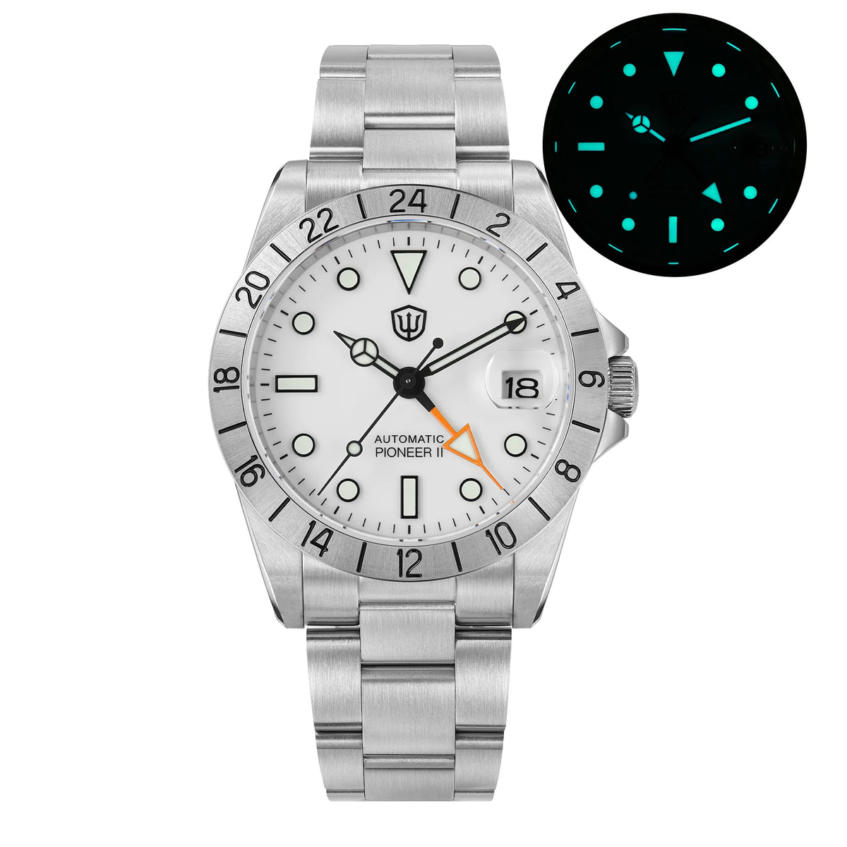 Watchdives WD16570 V2 Pioneer Watch NH34 Automatic Movement Sapphire Crystal 20Bar Waterproof Luminous 37mm GMT Watches