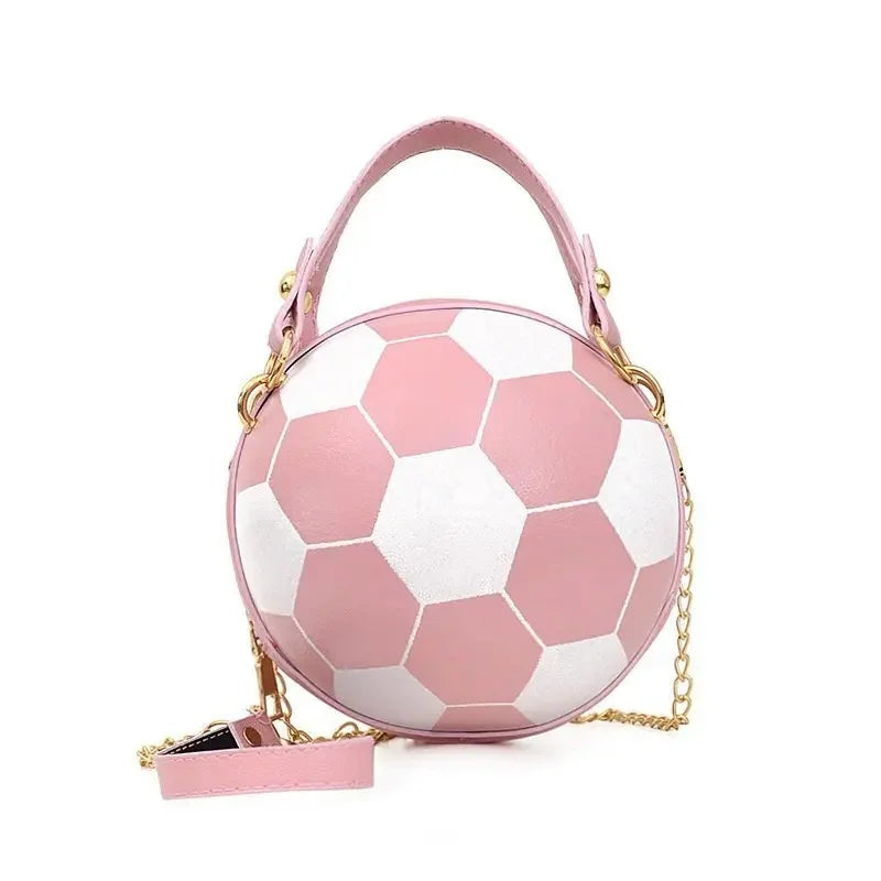 Fashionable Women's Basketball Bag Handbag Single Shoulder Crossbody Bag Stylish Trendy PU Material round Shape Mobile Phone Poc