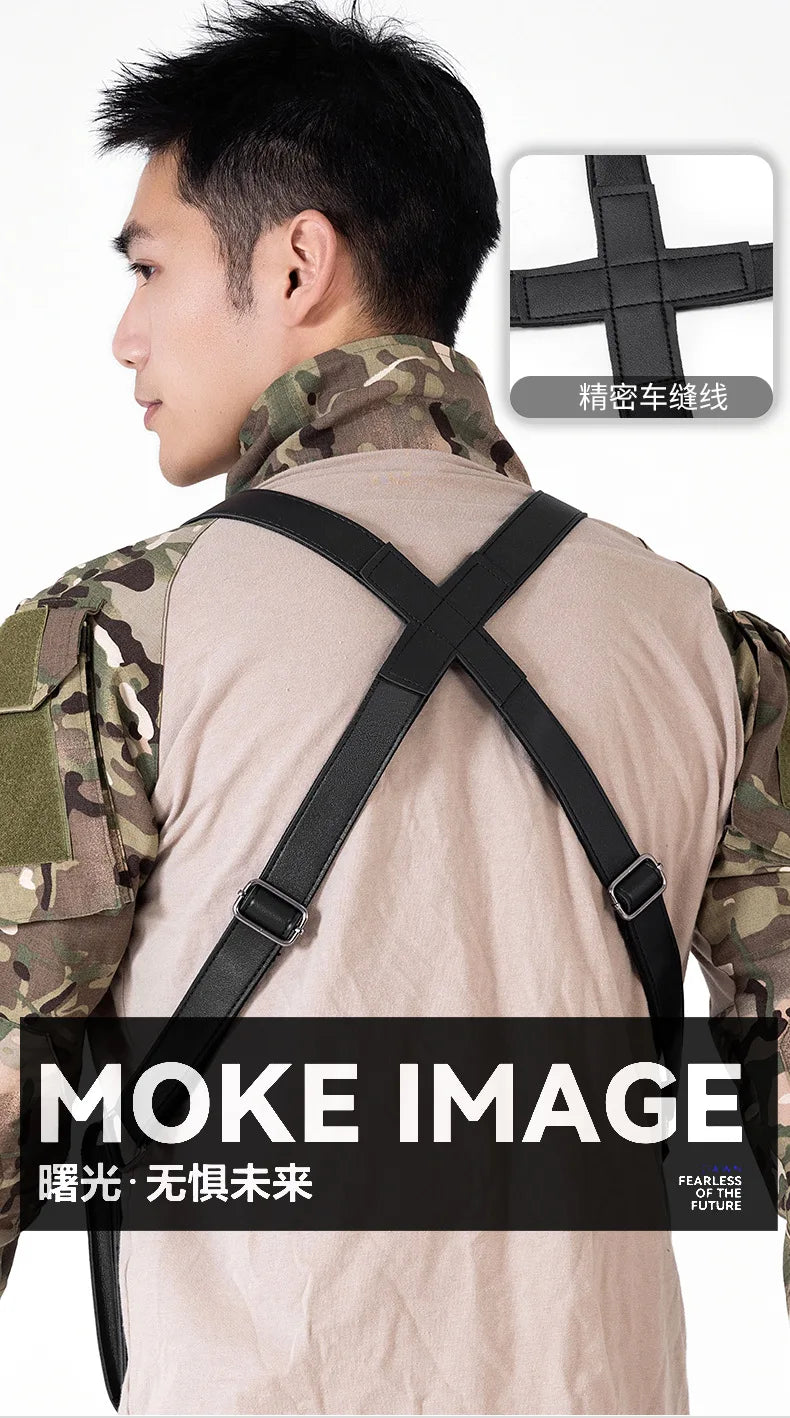 Luxury Design Men's Tactical Vest Bag High Quality PU Leather Man Chest Bag Phone Pouch Vintage Design Underarm Back Pack Bags