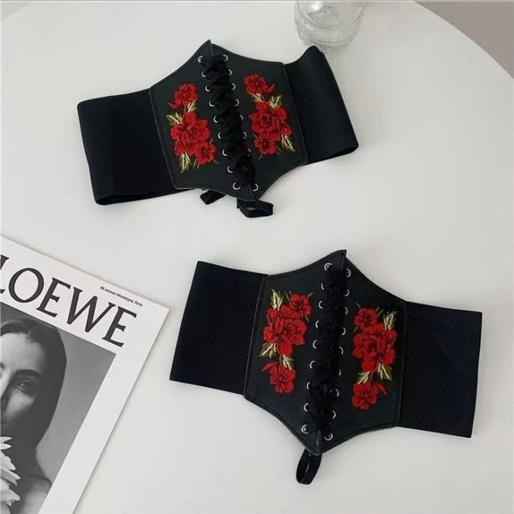 Women's Corset Body Shapewear Sexy Wide Leather Belt Cummerbunds Strap Belts for Women High Waist Slimming Corsets and Bustiers