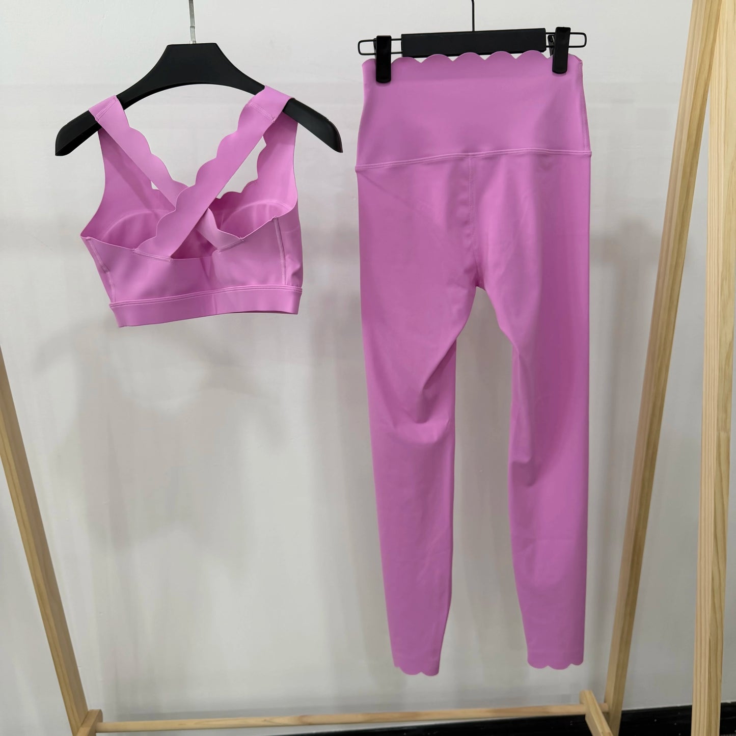 Gym Suit Two Pieces Fitness Yoga Set Women Solid Color Super Streth Slim Fit Running Sportswear Breathable Workout Clothes
