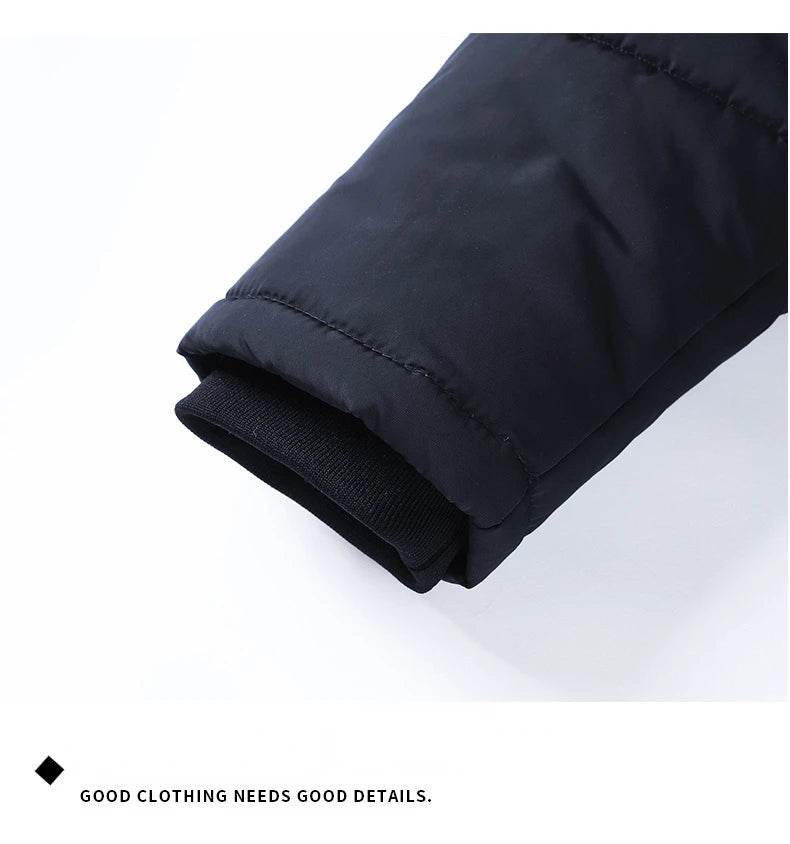 2024 neue Männer Winter Herbst Arbeit Outwearing Parka Schwarz Fleece Gefüttert Dicke Warme Mit Kapuze Pelz Kragen Mantel Männlichen Größe 5XL Plüsch jacke