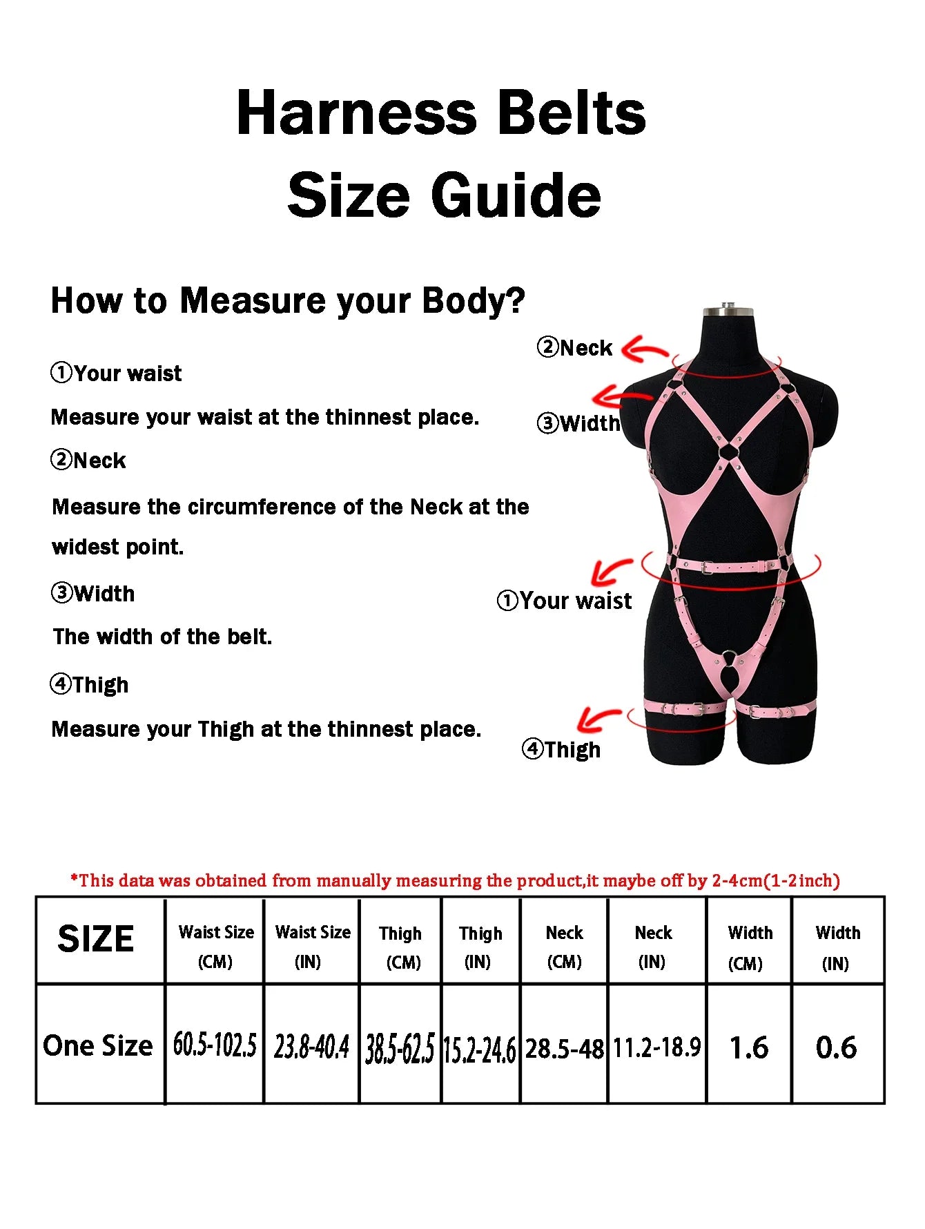 Women Gothic Punk Belt Set PU Leather Adjustable Harness Belt Street Style Exotic Set Suitable for Daily Wear or Leisure Travel