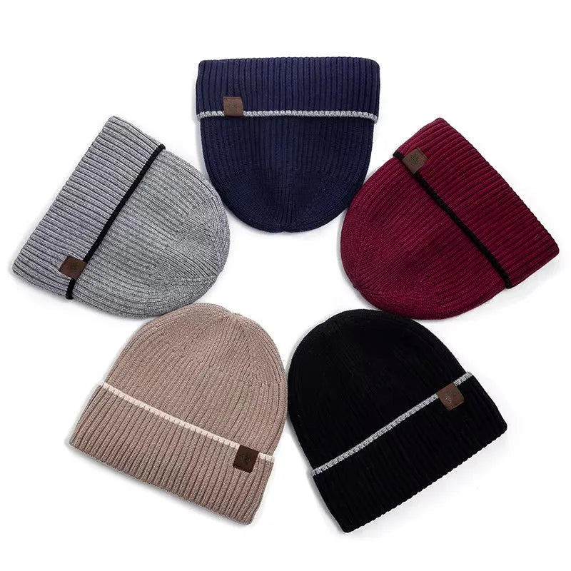 New Unisex Winter Hat Plush Fleece Warm Cap Snow Label Soft Beanie Hat For Men Women Outdoor Thicken Ski Sports Knitted Hat