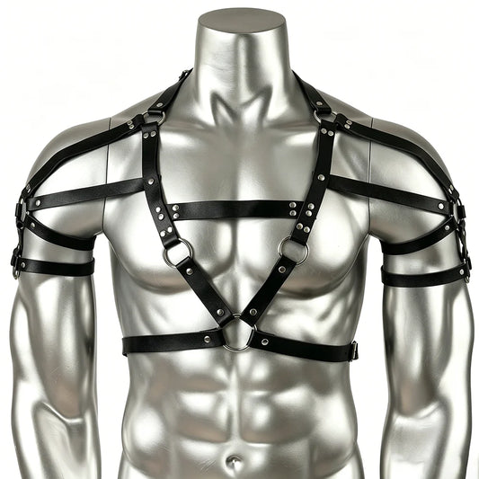 PU Leather Shoulder Strap Harness Belt Goth Punk Style Cosplay Adjustable Straps Clothing Accessories