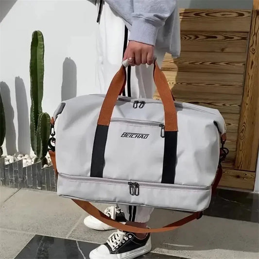 Mode Gym Fitness Taschen für Frauen Große Kapazität Herren Sporttasche Wasserdichte Wochenend Reise Weibliche Messenger Bag Trocken Und Nass