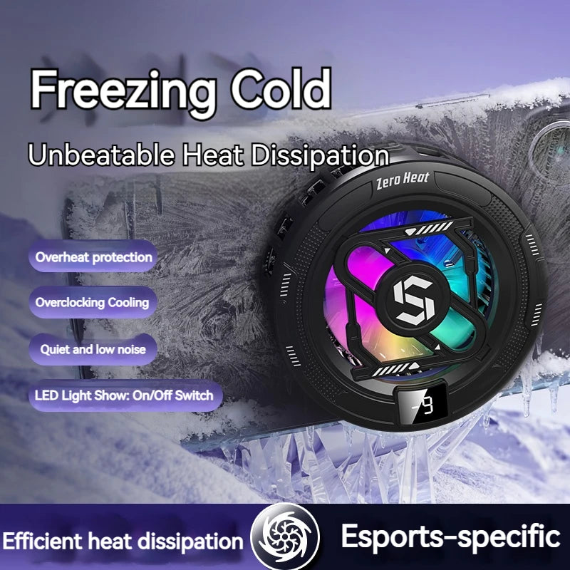 Semiconductor Magnetic Cooler With Temperature Display Radiator Fast Heat Dissipation for Phones Gaming Tablet Cooling Pad