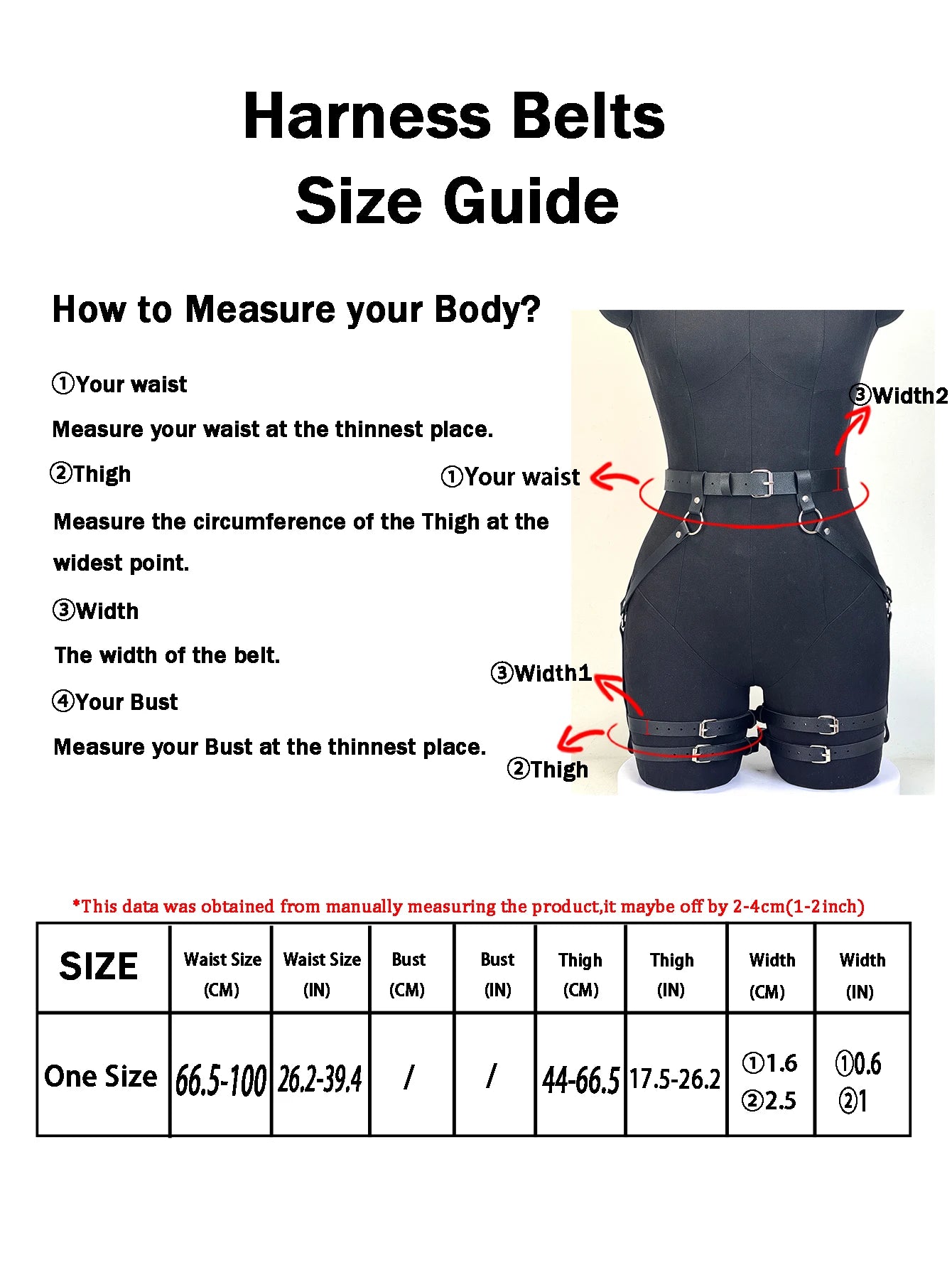 Women Fashionable Body Harness Belt PU Leather Gothic Belt Street Style Adjustable Collar Punk Rock Clothing Accessory