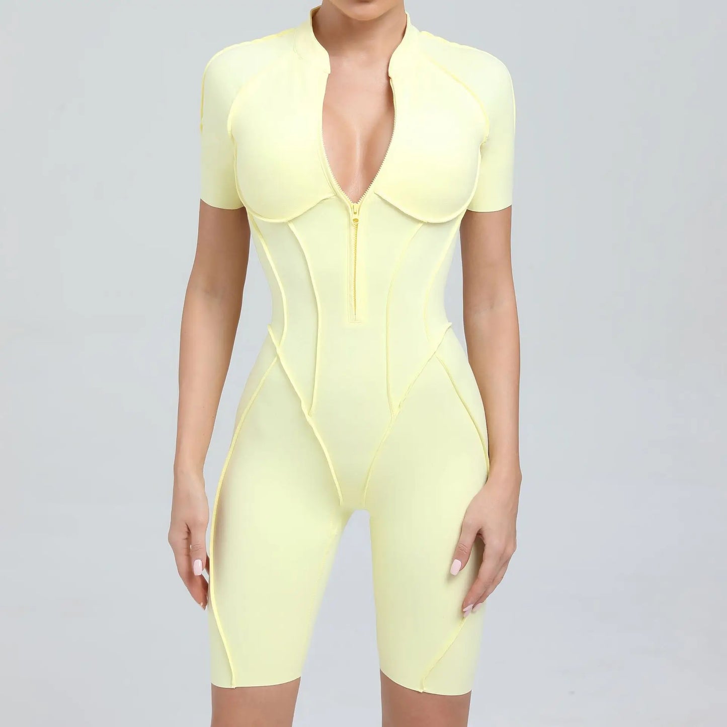 Women's Tracksuit Gym Workout Sports Clothes Outfit Zipper Jumpsuit Yoga Fitness Overalls Set Open Back Bodysuits Suit for Women