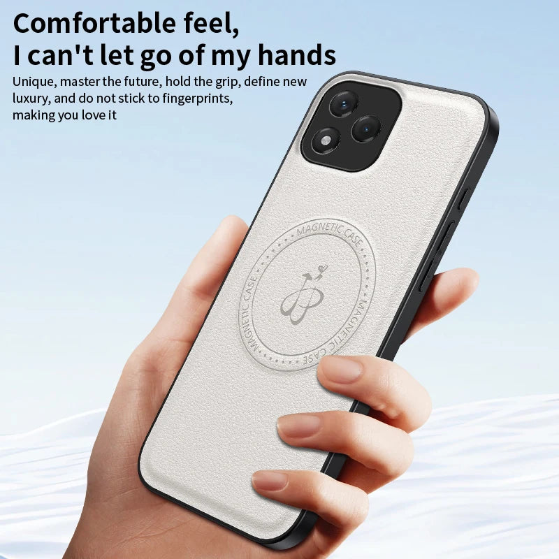 PU Leather Wireless Charging Magnetic Case for Honor 400 Lite 400 Pro 5G Protective Cover Hard Back Shell Coque