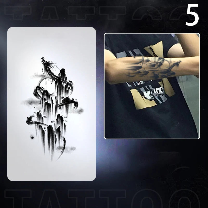 1pc Dragon Tattoo Sticker Realistic Dragon Fake Tattoo Stickers For Men Boys Kids 3D Dragon Temporary Tattoos Washable Tattoos