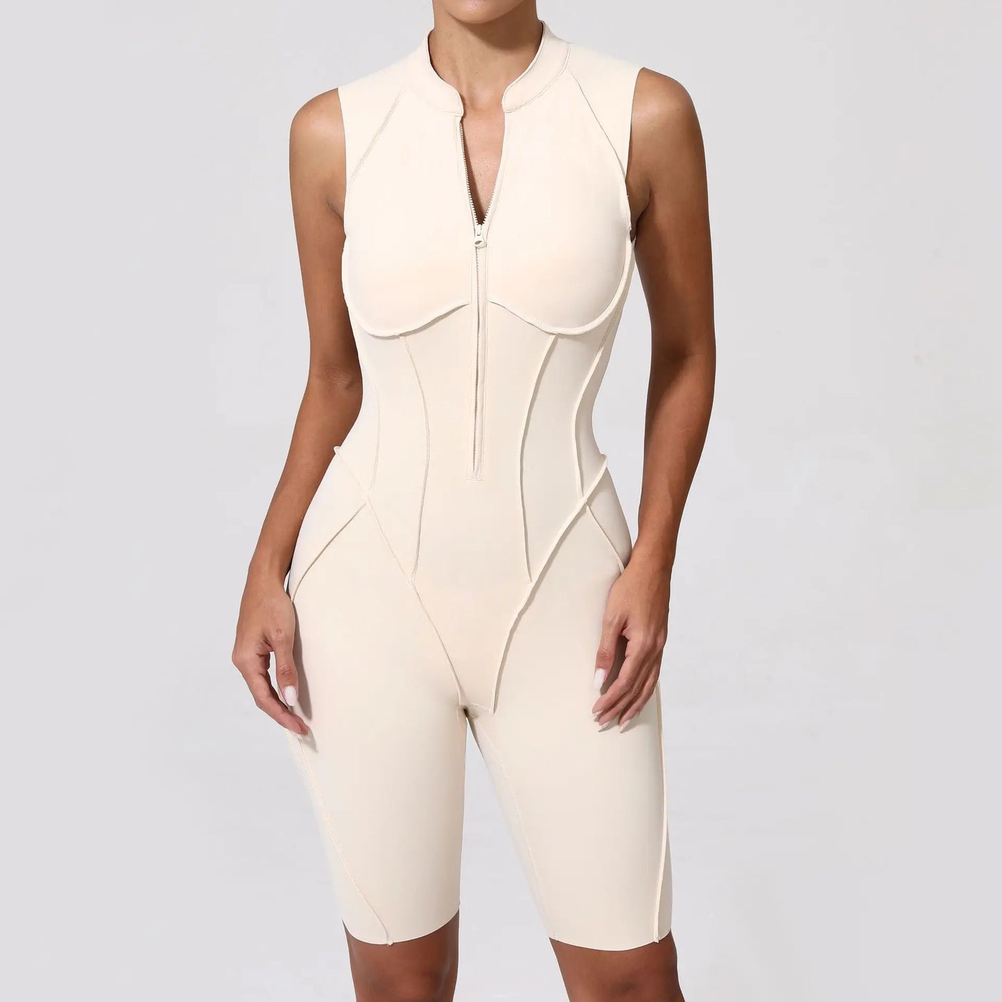 Women's Tracksuit Gym Workout Sports Clothes Outfit Zipper Jumpsuit Yoga Fitness Overalls Set Open Back Bodysuits Suit for Women