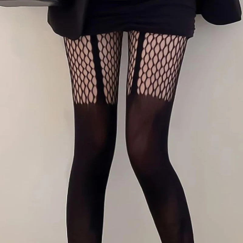 Sexy Hollow Pantyhose Suspenders Fishnet Stockings Nightclub Tights