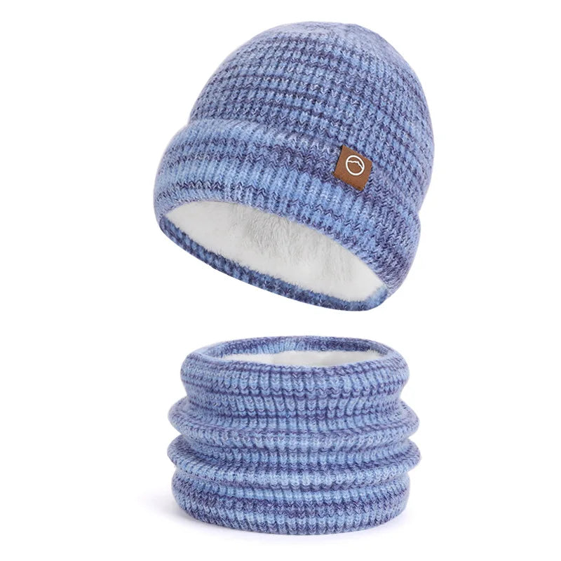 Women's Knitted Hat Beanie Cap Winter Coldproof Hat Scarf Gloves Sets Outdoor Warm Windproof Hat Fit Skiing Cycling Sets