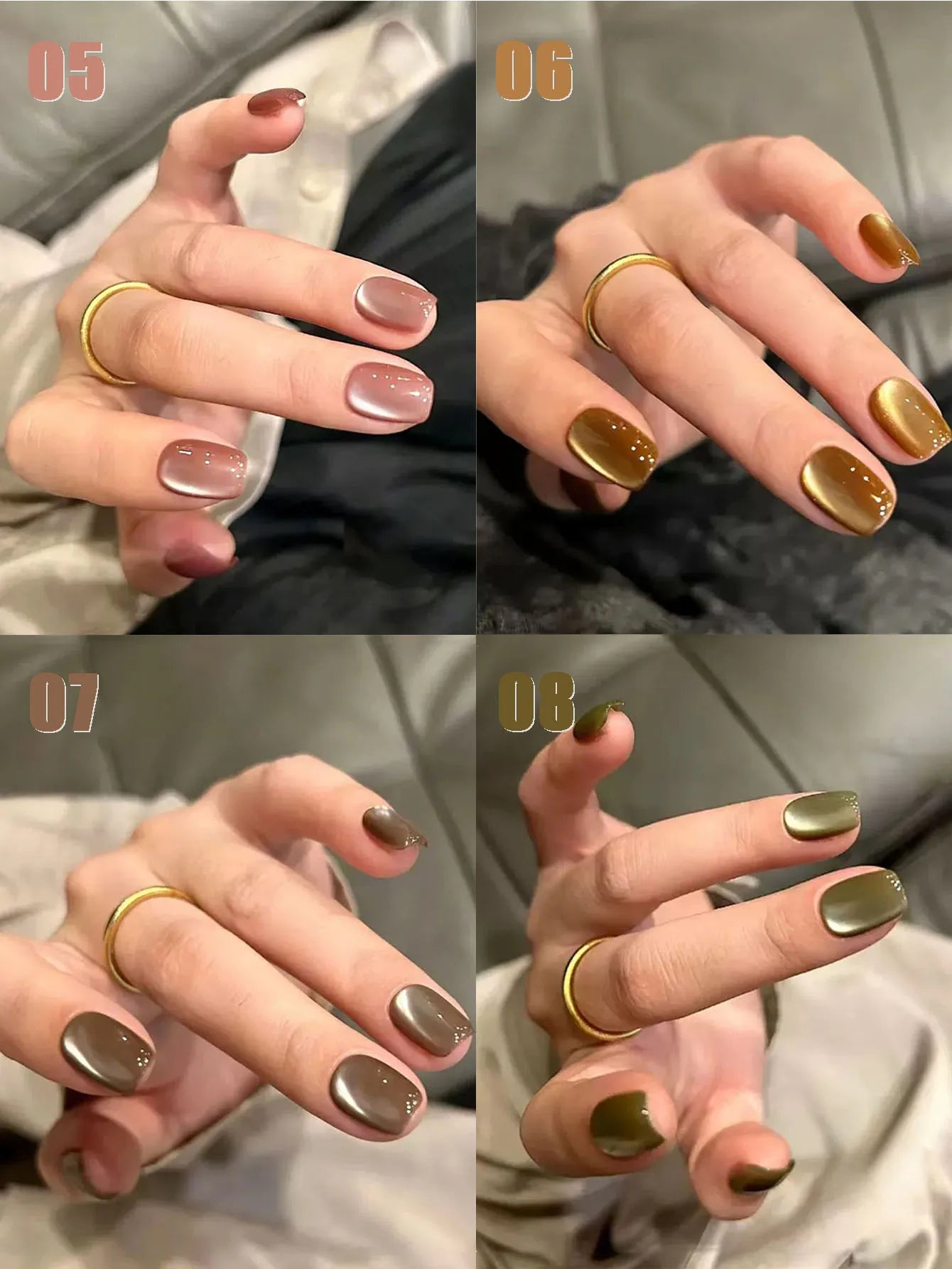 12ML 1-21pcs Autumn Nails Toe Selling Whitening Glass Bead Cat Eye Gel Nail Polish Black Nails Nail Art Grey Cat Eye Nail Glue