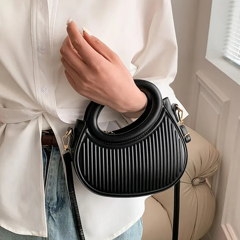 Stripe Design Crossbody Bags for Women Elegant Synthetic Leather Handbag, Purse, Luxury Look Shoulder Bag for Everyday Use