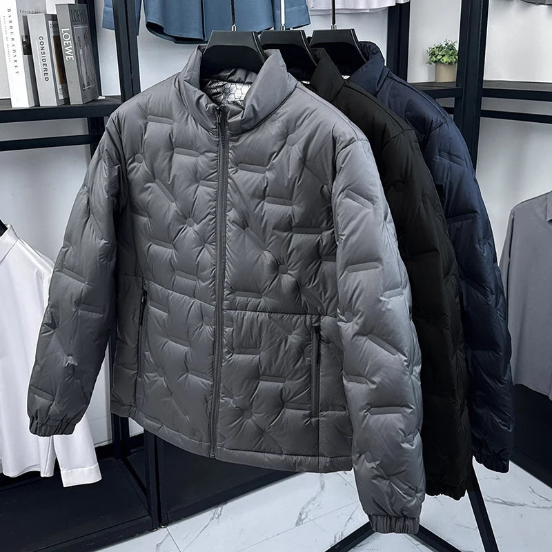 Men's New Thicken down Coat Zipper Winter Keep Warm White Duck down Fill Jacket Fashion Leisure High Quality Men's Clothing Tops