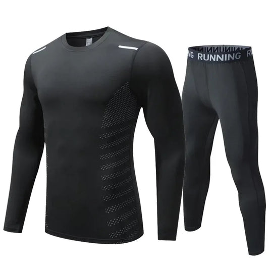 Spring Autumn Unisex Children's Long Sleeve round Neck Quick Dry Sports Suit Outdoor Running Fitness Clothing Set Polyester