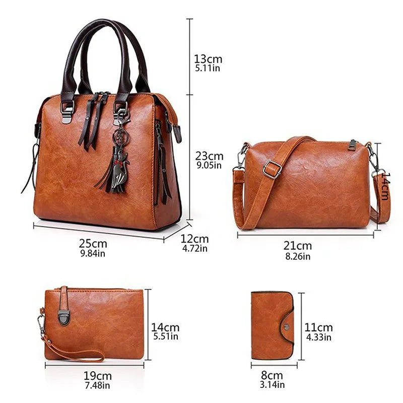 Women Fashion Handbags Large Capacity Work Tote Bag Crossbody Purse Wallet Set for Travel, Beach, College