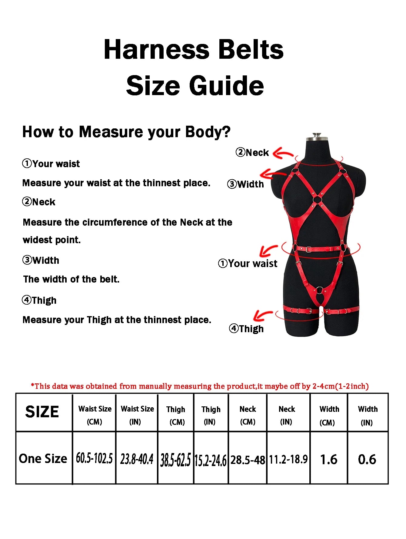 Women Gothic Punk Belt Set PU Leather Adjustable Harness Belt Street Style Exotic Set Suitable for Daily Wear or Leisure Travel