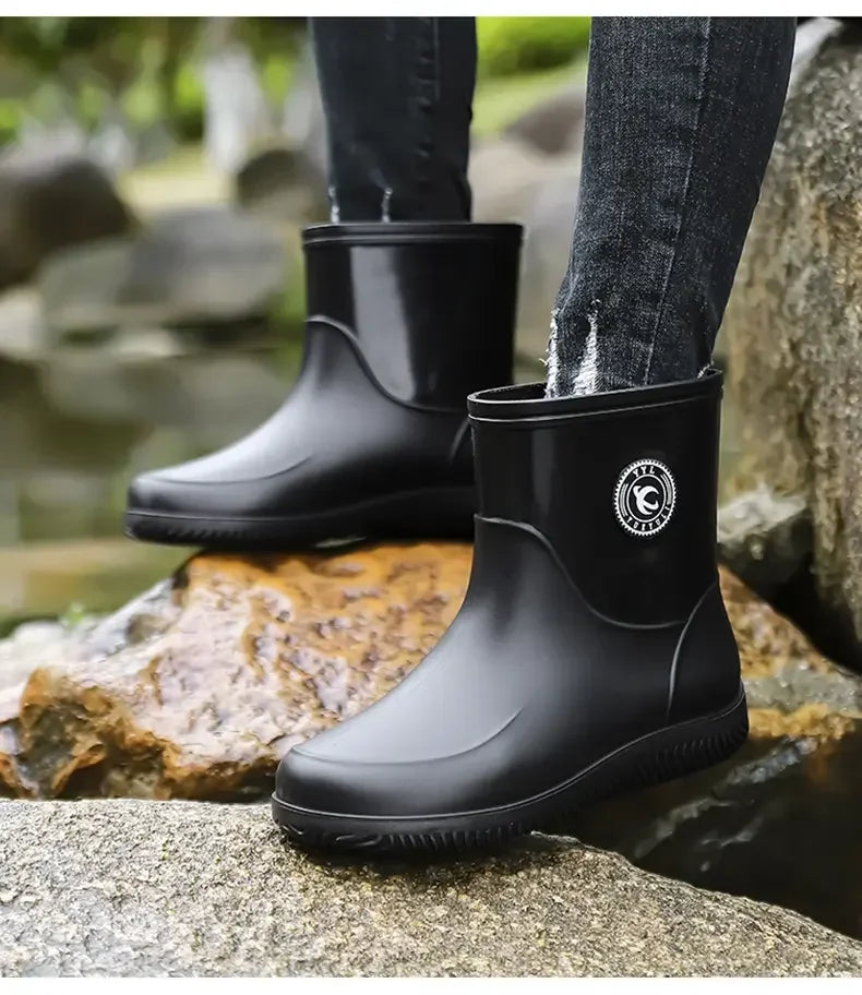Wasserdichte Gummi Regen Angeln Schuhe Männer Regen Stiefel Waschen Im Freien Nicht-rutsch Langlebig Regen Schuhe für Männer зимние сапоги мужские
