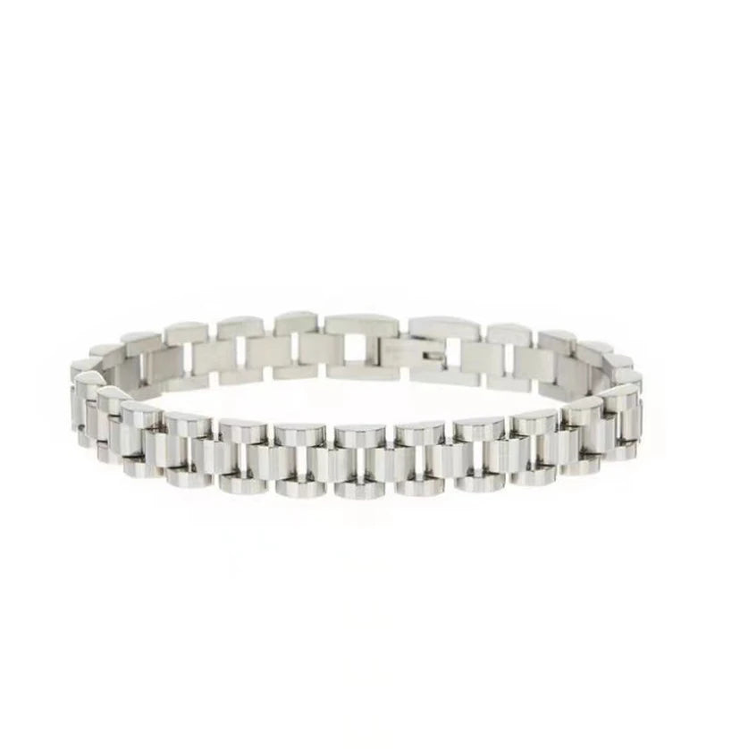 E.B.belle  New Stainless Steel Gold Plated Detachable Wristbands Bracelets Bangles For Women Men Gold Wrap Bracelets