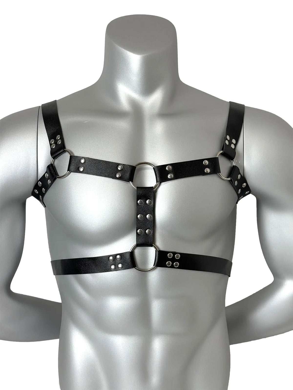 Men's Fashion Chic PU Leather Belt with Rivet Embellishment, Goth Punk Style Adjustable Chest Strap, Strap, Party Dressing