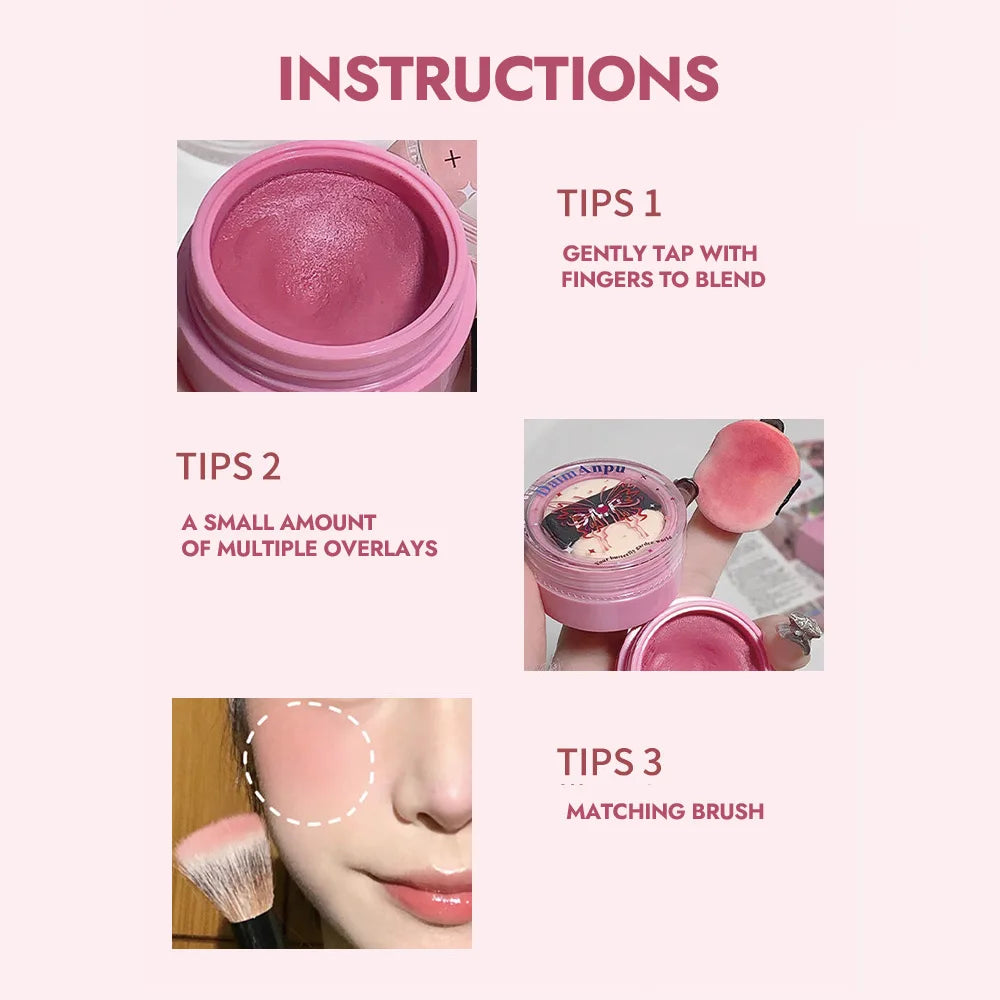 Airy Blush Clay Pigmented Powdery Cream Blusher DaimAnpu Long-Lasting Tender Look Uplifting Color Matte Girlish Blush