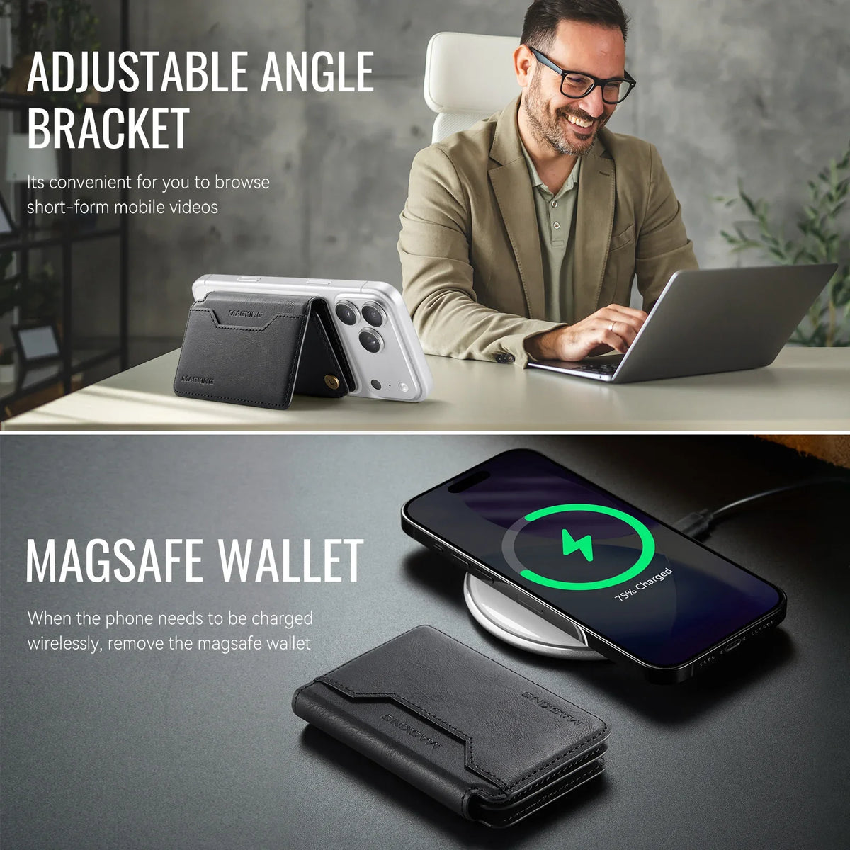 For IPhone 18 13 14 15 16 17 Pro Max Plus For Magsafe Leather Wallet Magnetic Cellphone Card Holder Multi-Card Slot Mini Wallet