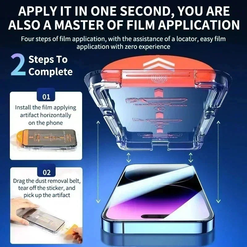Oleophobic Coating Dust Free Easy Installation Screen Protector For iPhone 14 11 13 12 15 Pro Max Mini XS X XR 17 16 Plus Glass