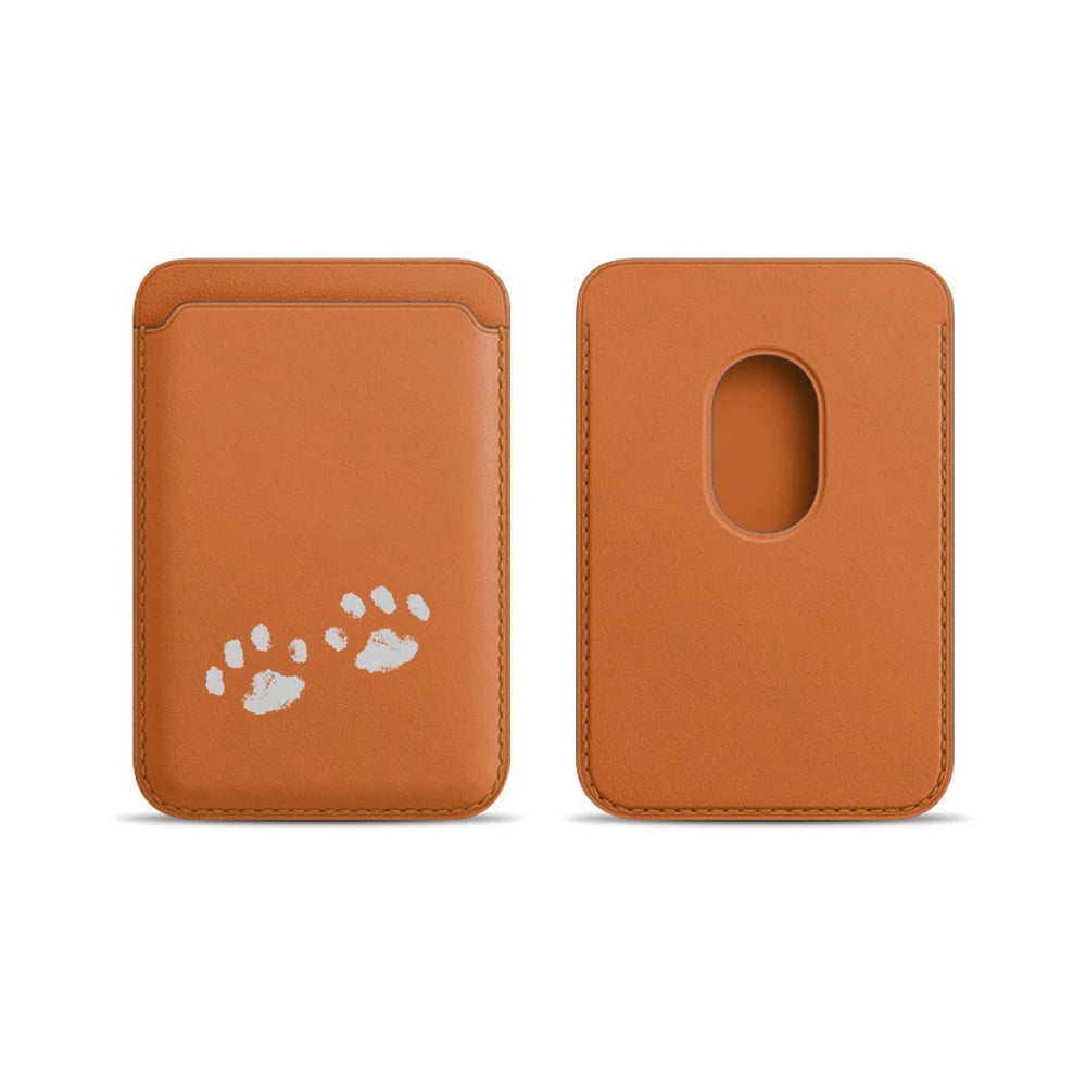 Cute Paw Bean Leather Card Wallet Cover Phone Card Holder Magnetic Case Suitable For all iPhone for Magsafe Card  Phone Back Bag