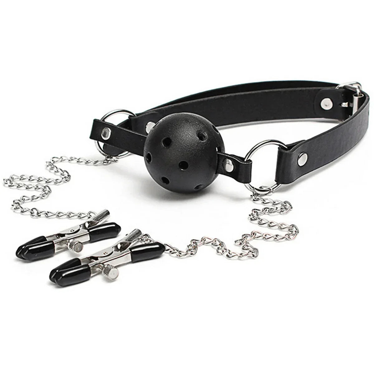 Neck to Wrist Restraints Kit with Nipple Clamps Gag S*x Toys for Women Adjustable Back Handcuffs Collar Bondage SM Sex Game Toys
