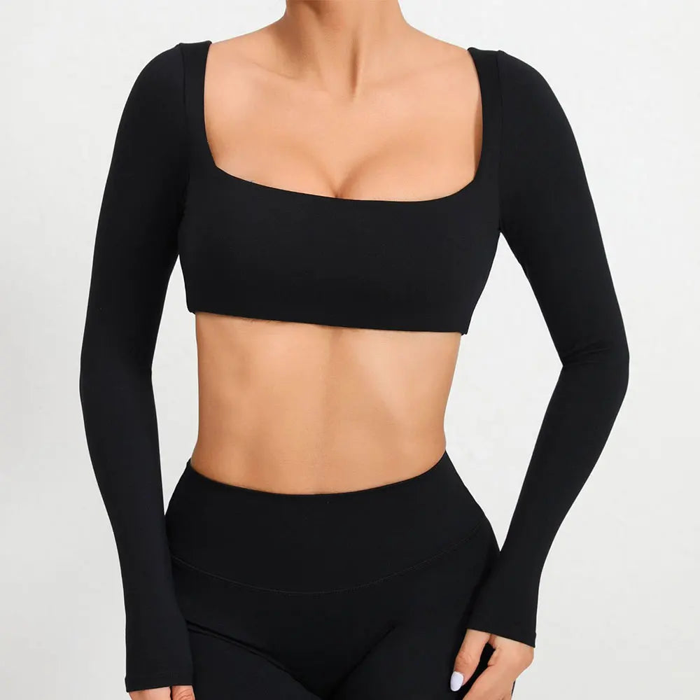 Sexy Fitness Long Sleeve Yoga Clothes Backless Gym Top Women Breathable Sports Crop Yop Shirts Quick Dry Sportswear Women Top